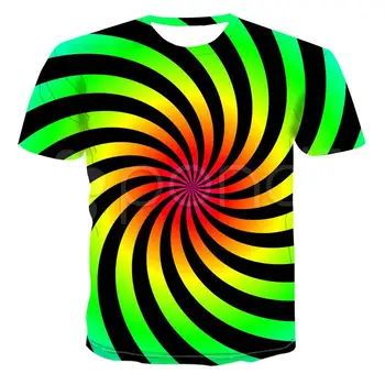 Vrtoglavica Hipnotik 3d Tee Majica za Moške Poletne majica 3D Tiskanih Tshirts Kratek Rokav Stiskanje Tshirt Moški/ženske Stranka T-shirt