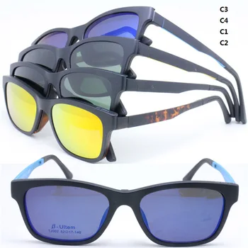 002 ULTEM pravokotnik obliko optična očala okvir z megnatic posnetek na izmenljive polarizirana sončna očala za kratkovidnost unisex
