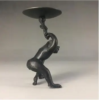 Edinstven Kitajski baker Handwork vklesan opica Svečnik