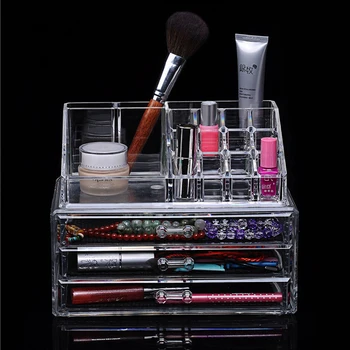 Jasno Akril Ličila Organizator Shranjevanje Boxe Plastičnih Make Up Organizator Za Kozmetiko Šminka Organizator doma Shranjevanje Predali tip