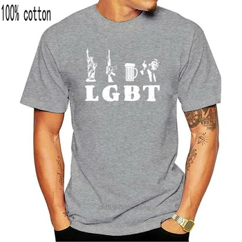 Liberty Pištole Pivo Adut T-Shirt - Smešno Lgbt Adut 2019 Moda Kratek Rokav Natisnjena Krog Moških Poceni Cene, Po Meri Izdelane Majice