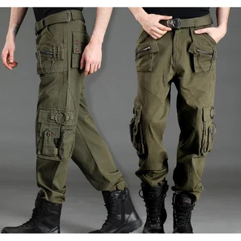 Modna Unisex Tovora Hlače Priložnostne Jogger Hlače Mens Vojaške Vojske Zelene Hlače Prikrivanje Sweatpants Taktično Hlače
