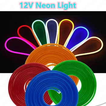 Neonska Luč 12V LED Trak Silikonski 120LEDs/M 6 mm Ozko Prilagodljiv Ukrivljeno Cev Neprepustna za DIY Božič, Dekor Svetlobe