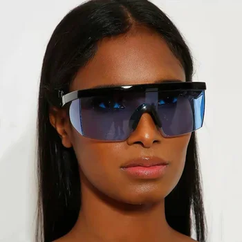 Seksi ženska moda 2019 Onepiece sončna Očala ženske Luksuzni Prevelik sončna očala ženske sončna očala moški ženske odtenki oculos de sol