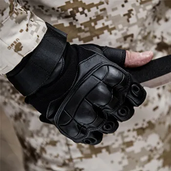 Vojska Taktično Fingerless Vojaške Trde Gume Pol Prst Rokavice Airsoft Paintball Izposoja Streljanje Varstvo Prestavi Rokavice Moški