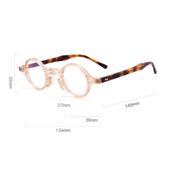 Luksuzne Blagovne Znamke Acetat Majhne Okrogle Očala Okvir Moški Ženske Letnik Optični Kratkovidnost Ročno Očala Okvir Retro Očala