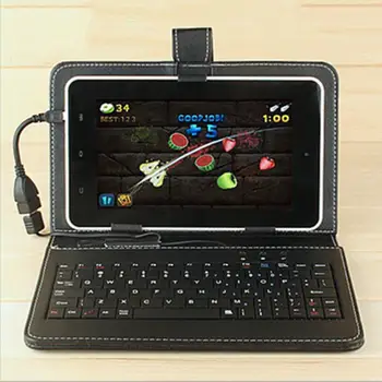 Usnjena torbica 10.1 Palčni Imitacije Pokrov z USB Tipkovnica univerzalno praktično za Android, Windows Tablet