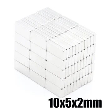 100~1000pcs 10x5x2mm Kocke Blok N35 Magneti 10x5x2Neodymium Magnet 10x5x2 Stalno NdFeB Močno Magnetic10x5x2mm