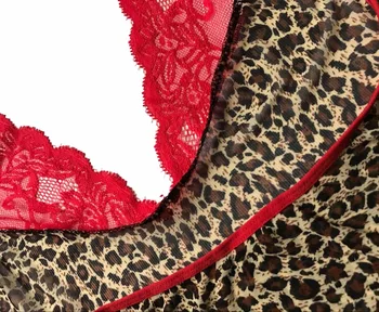 Seksi Leopard čipke Perilo Prosojen Babydoll baby doll obleko, Perilo Gamse Catsuit izdelek erotično notte Intimo obleke 8913