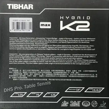TIBHAR 2019 Nov HIBRID, K2 (Lepljivo gume + nemški Trdo Gobo, Hitrost & Spin (vrtenje) Pipi-v Namizni Tenis Gume Ping Pong Goba