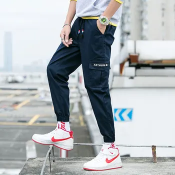 Moške Pomlad Jesen 2021 Nove Klasične korejski Hlače Sweatpants Hlače Oblačila Modni Priložnostne blagovno Znamko Hip Hop Kombinezon Hlače