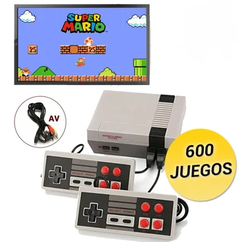 Klasična NES retro slogu konzola z dvema TV kontrole in 600 klasičnih arkadnih iger: super Mario, Street Fighter
