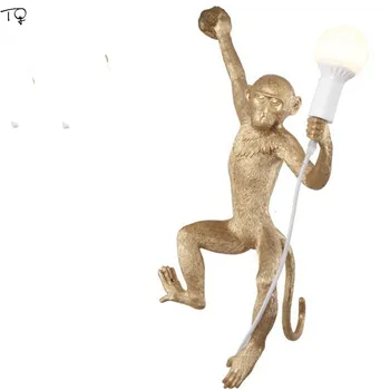 Seletti Lučka Opica Obesek Luči LED E27 Zlata, Črna Opica Konoplja Vrv, ki Visi Svetilka, ki Živijo/Jedilnico, Spalnica Restavracija 220v