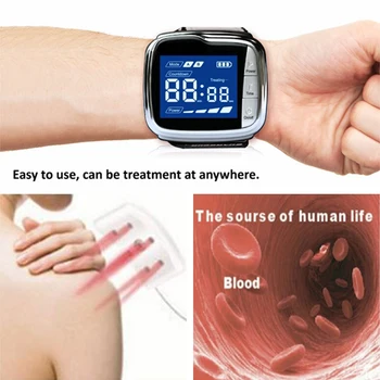LLLT Hladni Laser Watch Medicinske Naprave Nizko Vzvod Terapijo Bolečin Visok Krvni Tlak Čiščenje Krvi, Visok Krvni Maščobe Diabetiki