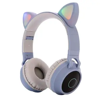 Srčkan Bluetooth 5.0 Slušalke Brezžične Stereo Slušalke Z Mikrofonom LED Podpora FM Radio/TF Kartice/Aux Za Pametni telefon PC Tablet