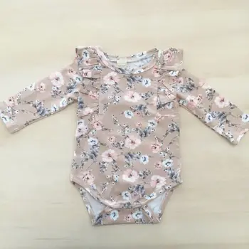 Novorojenega Dojenčka Baby Dekle Ruffle Romper Vrhovi Cvetlični Hlače 3pcs Obleke Oblačila
