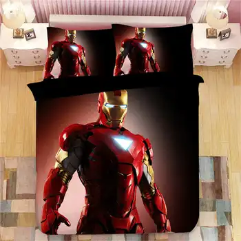 3D Hero, Iron Man, rjuhe king size posteljnine komplet za otroke odeja rjuhe prevleke Coverlets twin otroška spalnica dekoracijo 3 pc