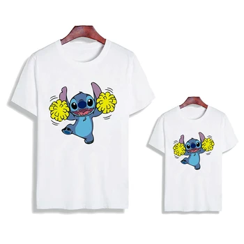 2021 Lilo & Stitch risanka tiskanja družino ujemanje T-shirt baby boy summer kratka sleeved dekle kratka sleeved Disney basic majica