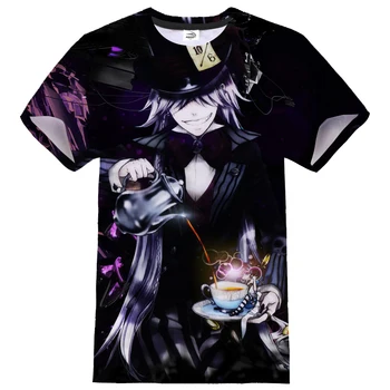 Nova Moda Anime T-shirt Črna Butler 3D Tiskanja Moški Ženske Ulične O-Vratu Hip Hop Tshirt Šport Priložnostne Tee Shirt Vrhovi Oblačila