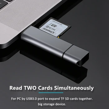ULT-Najboljši SD Card Reader USB Tip C OTG USB 3.0 Pomnilniški Kartici Adapter 2 Reži za TF, SD, Micro SD, SDXC, SDHC, MMC, RS-MMC