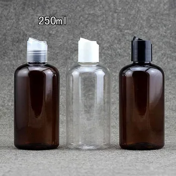 20pcs/veliko 250ml PET Praznih Šampon Sub-stekleničenje, Eterična Olja Steklenico, Oranžna Plastične Kozmetične Posodo, Losjon Črpalka za Steklenice