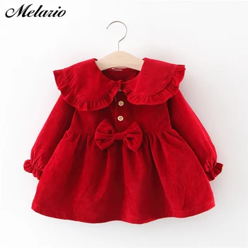 Melario Baby Girl Oblačenja 2020 Jeseni Newborn Baby Obleko Masivnega Češnjevega Tiskanja Otroci Princesa Obleke z Bowknot Vestidos