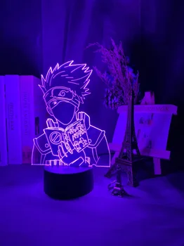Led 3d Noč Svetlobe Japonski Anime Naruto Kakashi Hatake Icha Icha Paradaisu Slika Nočna za Otroka, Spalnica Dekor Namizna Svetilka