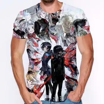 Vrhovi Kratek Rokav Tokyo Ghou Tiskanje 3D T-Shirt Harajuku Plus Velikost Ženske, Moške Poletne O-Vratu Ulične Mode Priložnostne Tee Vrhovi