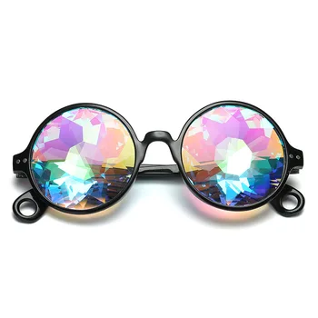 Futuristični kaleidoscope očala ženske moški 2020 krog stranke sončna očala festival smešno oculos de sol feminino