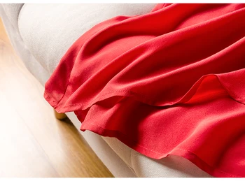 SuyaDream Ženske Rdečo Obleko Svile V vratu Elegantna Majica s kratkimi rokavi Obleka Ženske 2020 Poletje Midi Krila, Obleke, Svila Oblačila Vestidos