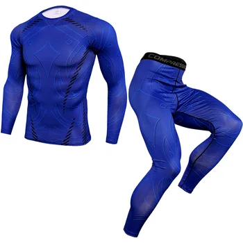 2pcs Moški Šport Sweatsuits Elastična Majica+sweatpant Moški Tekač Teče Fitnes Gym Usposabljanja, določene Šport bo Ustrezala