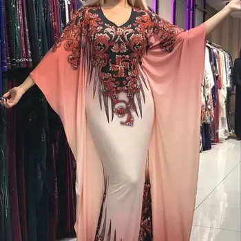 Tradicionalne tiskane maxi obleko batwing rokav design afriške haljo dashiki ramadana tam kaftan svoboden oblek modne abaya VKDR2048