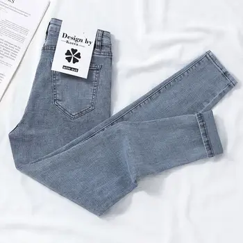 Jeans ženska visoko pasu kažejo, tanke pomlad jesen tesen študent vsestranski majhna stopala svinčnik 2020 nove hlače ženske