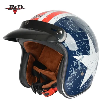 Motoristična čelada jet Letnik čelada Odprta obraz retro 3/4 pol čelada casco moto capacete motoqueiro DOT