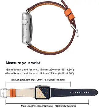 Usnje Watchstrap za Apple Watch 6 Se 5 4 3 2 1 44 42mm Singel Dvojno Ogled Pravega Usnja Band za Iwatch Serije 6 Ženskih