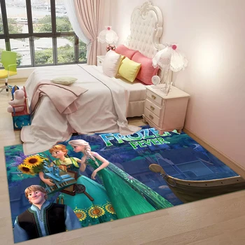 Dekleta Princesa Mat Risanka Elsa Playmat 3D Tiskanih dnevna soba Preproga Preproga Otroci Velike Preproge Soigralec Preprogo Doma Dekor