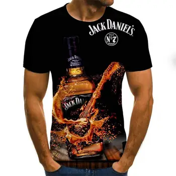 2020 Novo Poletje 3D tiskanih moška T-shirt priložnostne Krog Vratu kratkimi rokavi moški T-shirt moda hip-hop pivo T-shirt