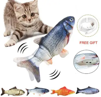 Elektronski Hišnih Mačk Igrače, Električni USB Polnjenje Simulacije Ribe Igrače za Psa, Mačka Žvečilni Igranje Mačka, ki Grize Mahajoč Igrača