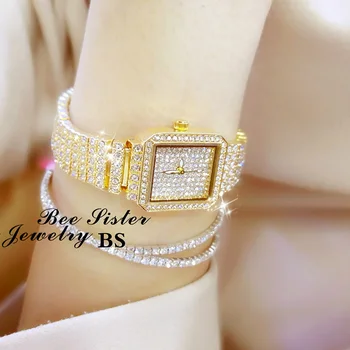Luksuzni Uro Znamke Ženske Rose Zlato Kvadratnih Watch Design Kristalno Diamond Watch Dame Oblačenja Zapestne Ure Jekla Vodotesna Ura