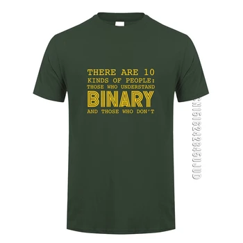 Poletje Slog, ki Je na voljo 10 Vrst Ljudi, Tiste, Ki Razumejo Binarni Majice s kratkimi rokavi Moški Smešno Programer Računalniških T-shirt