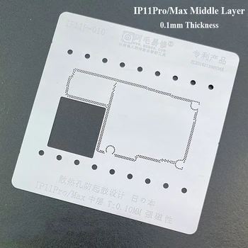 BGA Reballing Šablona za iPhone 11/Pro/Max A13 CPU Čipu IC, Sajenje Tin Toplote Predlogo Spajkanje Neto