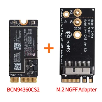 NGFF M. 2 A/E Ključ Adapter Za 12+6 Pin Brezžični Modul BCM94360CS2 BCM943224PCIEBT2 za Kartico Wifi Hackintosh macOS