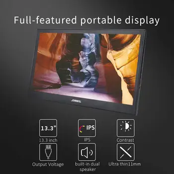 13,3 Palca 2K Prenosni Monitor za PS4 Zmaga 7 8 10 Polne visoke LOČLJIVOSTI 2560 X 1440 Zaslon IPS Ultra Tanek Zaslon +2 HDMI Vmesnik s primerom