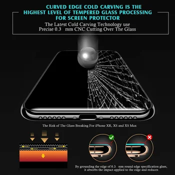 VSKEY 10pcs 6D Hladno Carving Kaljeno Steklo za iPhone 11 Pro Max Screen Protector za Popolno Zajetje Zaščitno folijo za 5,8