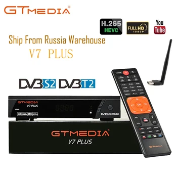 GTMEDIA V7 PLUS DVB-S2 & T2 Kombinirani Sprejemnik podporo H. 265 PowerVu Biss Youtube posodobitev iz Freesat V7 combo