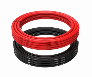 12 AWG Silikonski Žice priključite žice, Kabli 1,5 m Črn In 1,5 m, Rdeča Prilagodljiv Pocinkane bakrene žice Visoko temperaturna odpornost