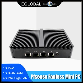 Eglobal Fanless Pfsense Mini PC J1900 Quad Core 4*Intel WG82583 Gigabit Nics Zid Multi-Funkcijska Varnost Omrežja, Usmerjevalnik