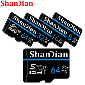 ShanDian pomnilniško kartico Pametna kartica sd 32gb class 10 32GB 64GB 8GB 16GB tf kartice Smartsd pen drive flash pomnilnik, disk za Pametni telefon