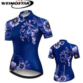 Cvetje T-Shirt Weimostar Kolesarski Dres Ženske smuk jersey maillot ciclismo mtb Jersey Polno Zadrgo Vrhovi