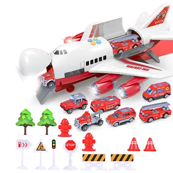 Glasba Zgodba Simulacije Skladbo Počasi, otroška Igrača Zrakoplova Shranjevanje Potniško Letalo Policija Požarno Reševanje Baby Boy Igrača Avto,Rdeča
